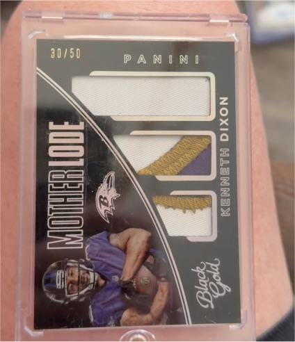 2016 Panini Black Gold #ML1 Kenneth Dixon Mother Lode Triple Memorabilia — front