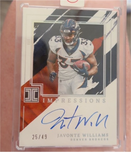 2022 Panini Impeccable #II-JWI Javonte Williams — front