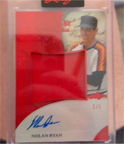 2015 Leaf Q Nolan Ryan Game Jersey Patch Gold Signature Autograph — front