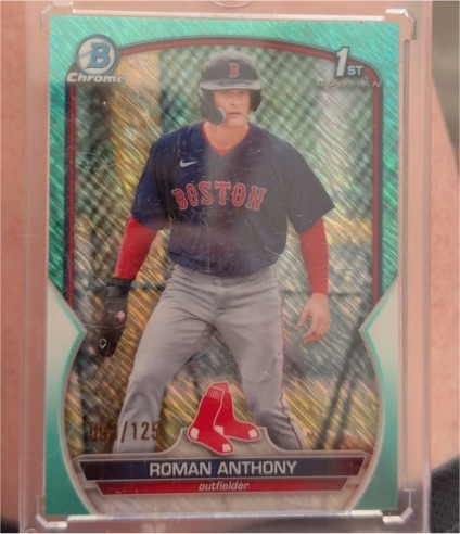 2023 Bowman Chrome Prospects Aqua Shimmer Refractor #BCP-71 Roman Anthony — front