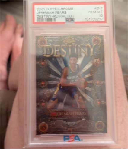 2025 Topps Chrome #D-7 Jeremiah Fears Destiny Refractor — front