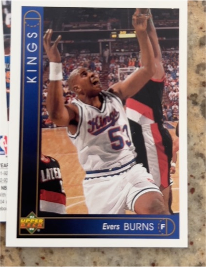 1993-94 Upper Deck #346 Evers Burns Sacramento Kings — front