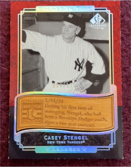 2003 SP Legendary Cuts Etched in Time #CS Casey Stengel — front