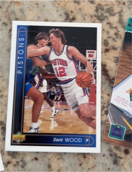 1993-94 Upper Deck #385 David Wood Detroit Pistons — front