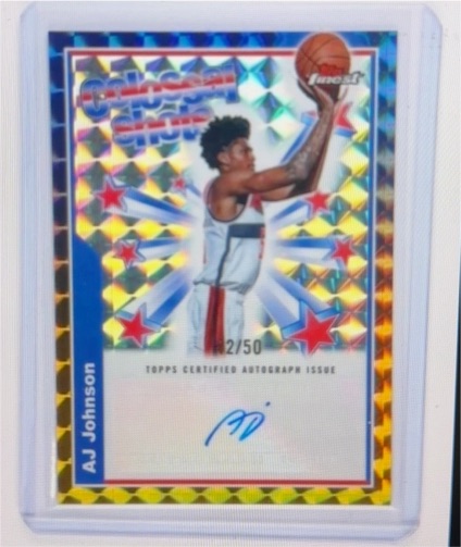 2024-25 Topps Finest #BSA-AJ AJ Johnson Colossal Shots Autographs Geometric — front