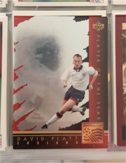 1994 Upper Deck World Cup #WC3 David Platt Player of the Year — front