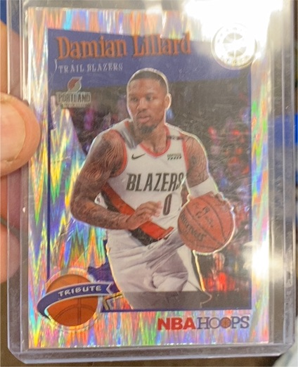 2019-20 Panini NBA Hoops Premium Stock Tribute #291 Damian Lillard — front
