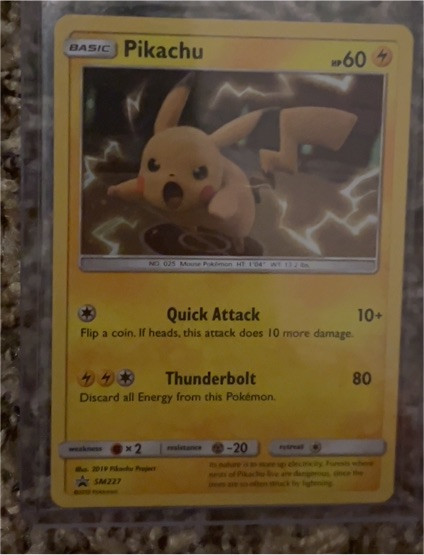 2019 Pokémon SM Black Star Promo #SM227 Pikachu — front