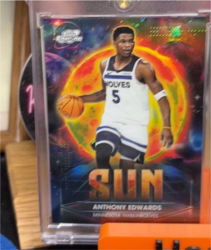 2025-26 Topps Cosmic Chrome Planetary Pursuit Sun PPS-5 Anthony Edwards — front