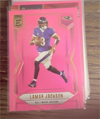2025 Panini Donruss Elite #10 Lamar Jackson Pink Baltimore Ravens — front