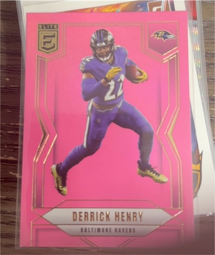 2025 Panini Donruss Elite #92 Derrick Henry Pink Parallel Baltimore Ravens — front