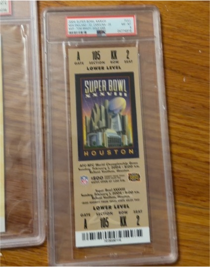 2004 Super Bowl XXXVIII Full Ticket Tom Brady — front