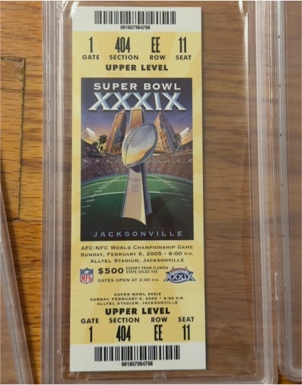 2005 NFL Super Bowl XXXIX Ticket Stub — front