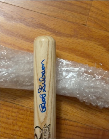 Bob Gibson Signed Rawlings Mini Baseball Bat — front