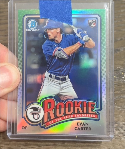 2024 Bowman Chrome Rookie of the Year Favorites #ROY-12 Evan Carter — front