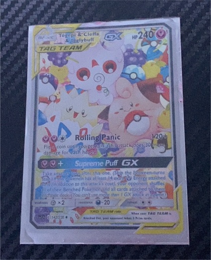 2019 Pokémon TCG Cosmic Eclipse #143a/236 Togepi & Cleffa & Igglybuff GX — front