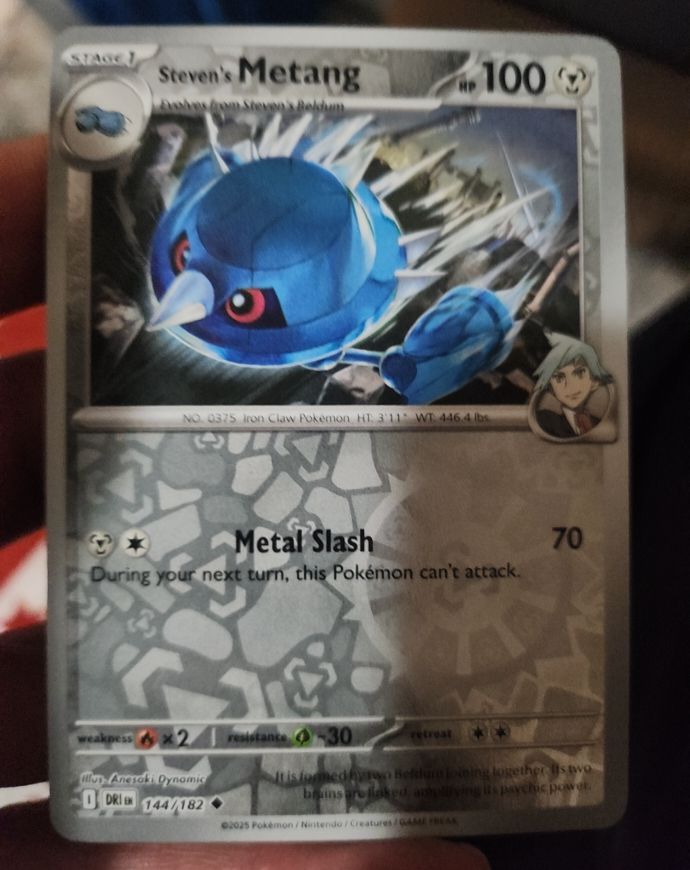 2025 Pokemon SV10: Destined Rivals #144 Steven's Metang — front