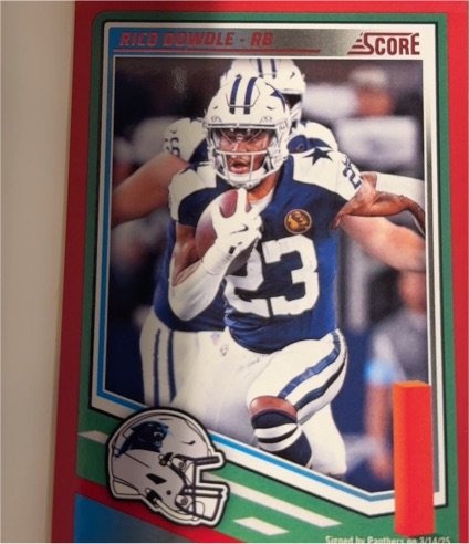 2025 Panini Score #241 Rico Dowdle — front
