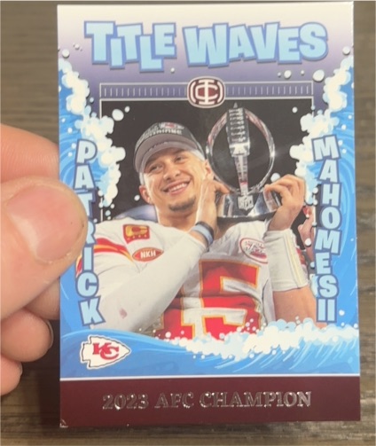 2025 Panini Icon Collection #TW-5 Patrick Mahomes II Title Waves 2023 AFC Champions — front