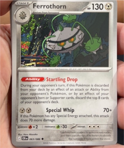 2026 Pokémon Chaos Rising #063 Ferrothorn — front