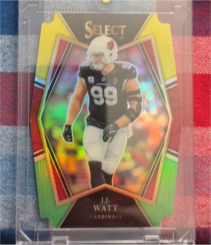 2021 Panini Select #103 J.J. Watt Premier Level Die-Cut Prizm — front