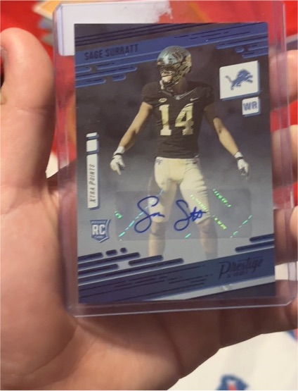 2021 Panini Prestige #235 Sage Surratt Xtra Points Rookie Auto — front