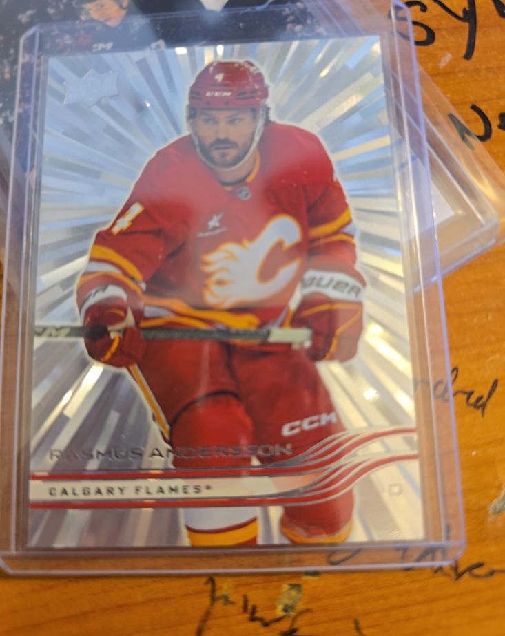 2025-26 Upper Deck #23 Rasmus Andersson Outburst Silver — front