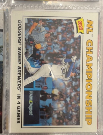 2025 Topps Heritage #277 NL Championship Dodgers Sweep Brewers — front