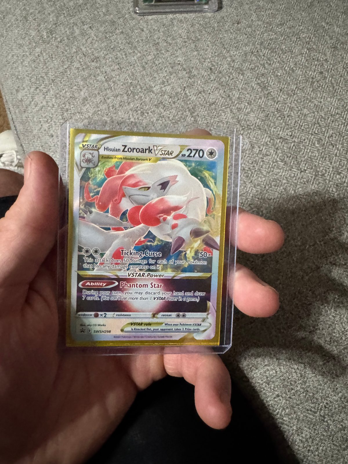 Pokémon TCG Hisuian Zoroark VSTAR SWSH298 — front