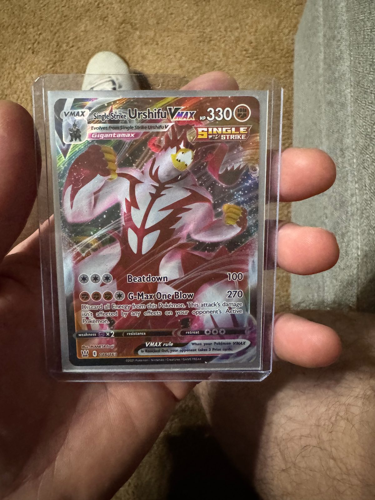 2021 Pokemon TCG Single Strike Urshifu VMAX #086 — front