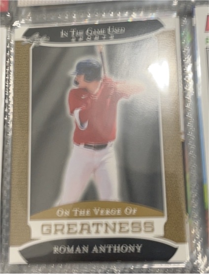 2024 Leaf In The Game Used On The Verge Of Greatness Roman Anthony — front