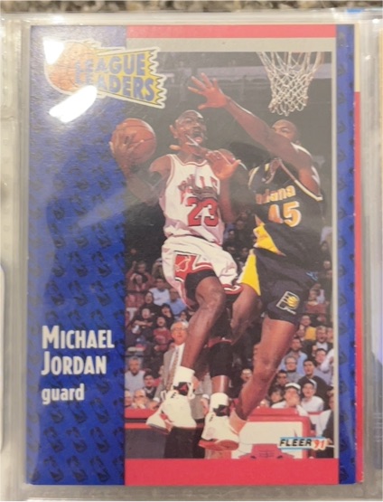 1991 Fleer League Leaders #220 Michael Jordan — front