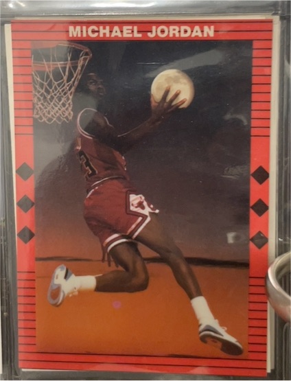 1990 Broder Michael Jordan Red Border Moon Dunk Promo Card — front