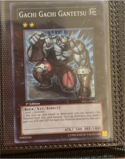 1996 Yugioh #YS11-EN042 Gachi Gachi Gantetsu — front