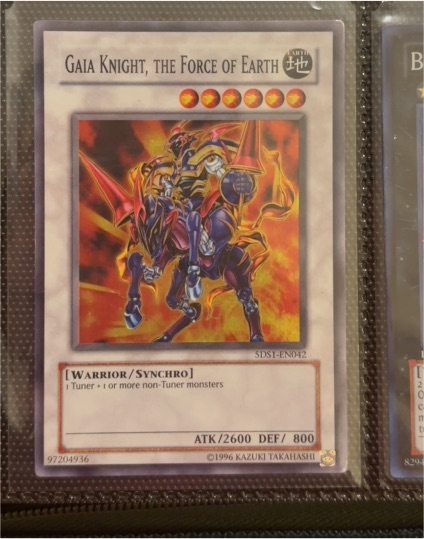 1996 Yu-Gi-Oh! 5DS1-EN042 Gaia Knight, the Force of Earth — front
