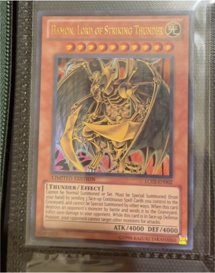 1996 Yu-Gi-Oh! LC02-EN002 Hamon, Lord of Striking Thunder — front