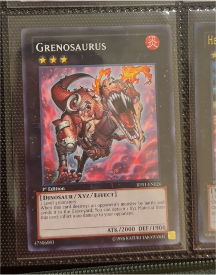 Yu-Gi-Oh! 1st Edition Grenosaurus BP01-EN026 — front