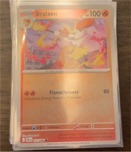 2026 Pokemon TCG Braixen 012/086 — front