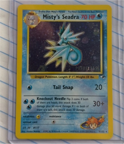 1999 Wizards of the Coast Misty's Seadra #9 Gym Heroes — front