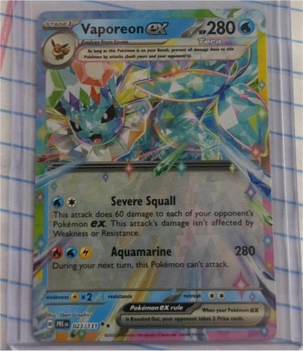 2025 Pokémon #023 Vaporeon ex — front