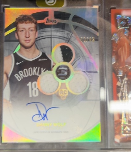 2025-26 Topps Three 3 #RA-DW Danny Wolf Rookie Patch Auto — front