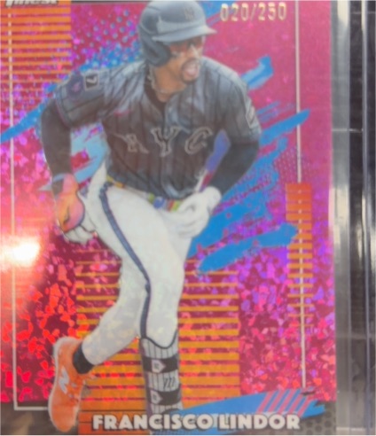 2026 Topps Finest #159 Francisco Lindor Pink Refractor /250 — front