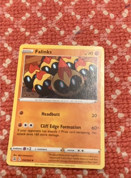 2021 Pokémon Fusion Strike #154 Falinks — front