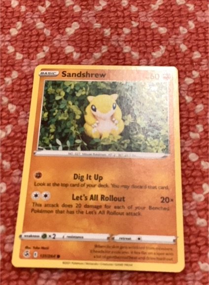 2021 Pokémon TCG Fusion Strike #131 Sandshrew — front