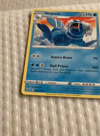 2021 Pokémon TCG Chilling Reign #039 Walrein — front