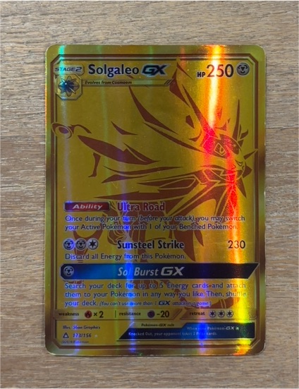 2018 Pokémon TCG Ultra Prism #173 Solgaleo GX — front