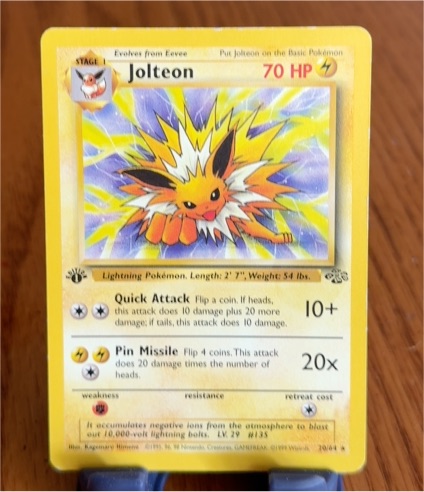 1999 Nintendo Pokémon Jungle #20 Jolteon — front