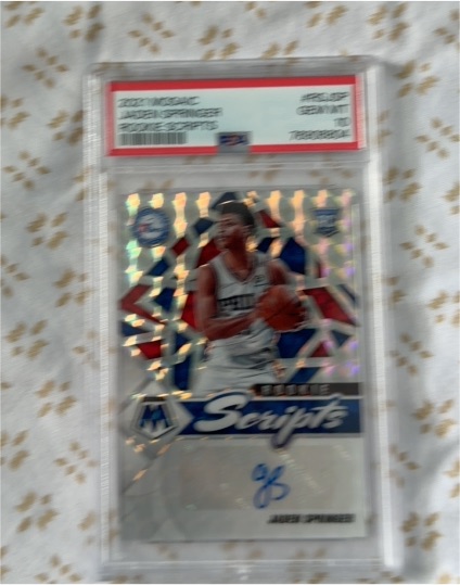 2021-22 Panini Mosaic Rookie Scripts #RS-JSP Jaden Springer — front