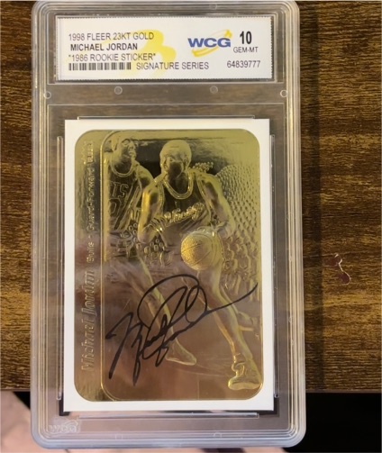 1998 Fleer 23KT Gold #1986 Rookie Sticker Michael Jordan — front