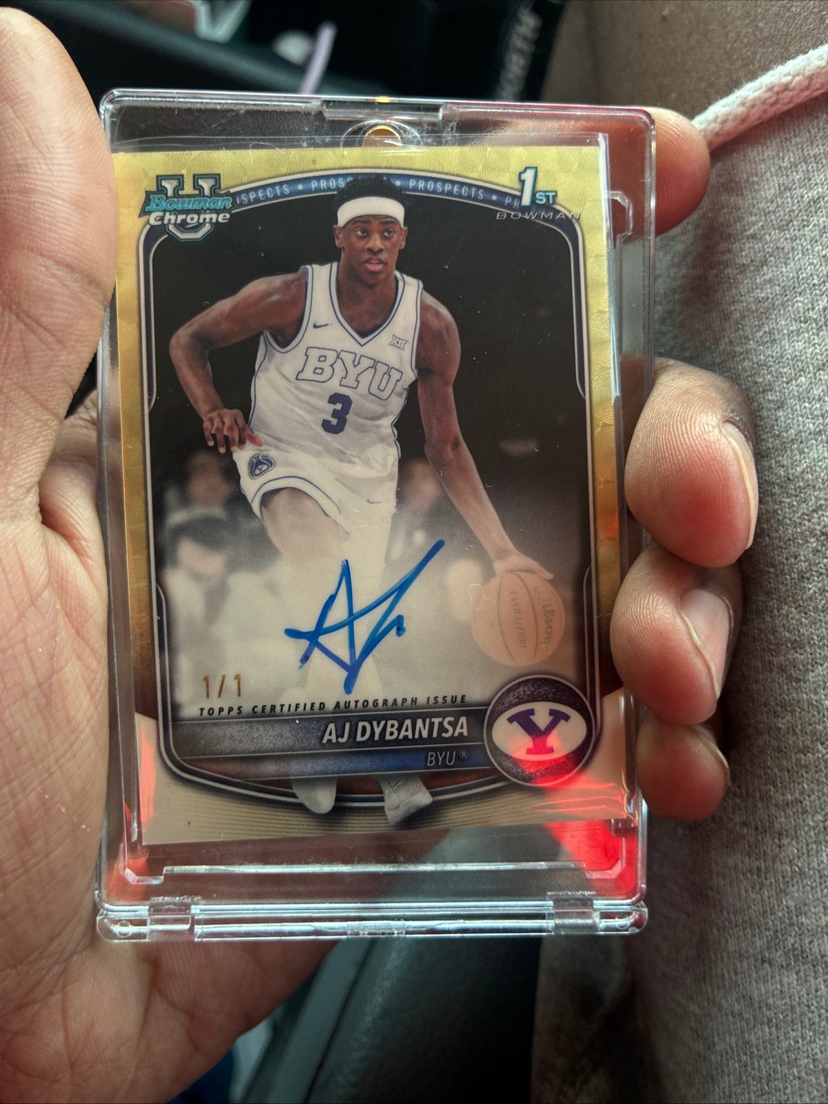 2025 Bowman Chrome U #BCP-1 AJ Dybantsa 1st Bowman Auto — front